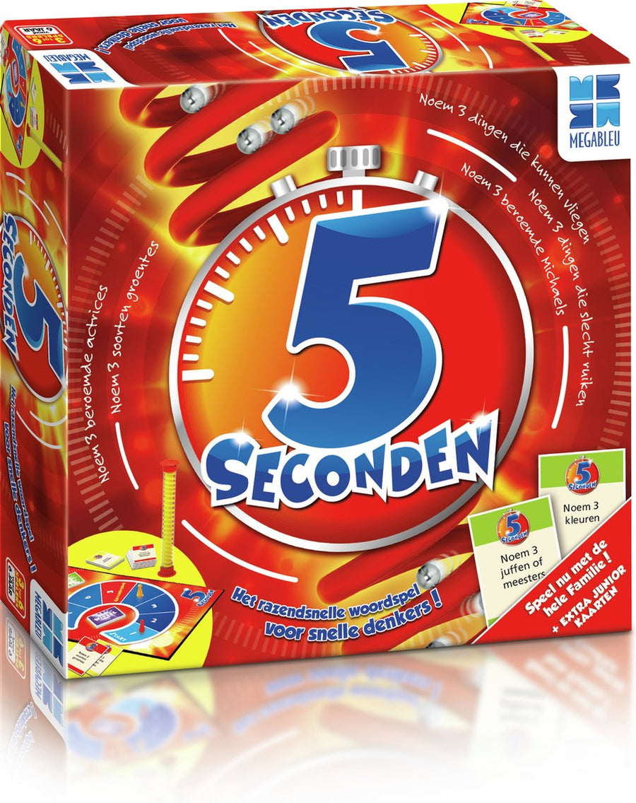 Megableu-5 Seconden Bordspel - Inclusief Junior Kaartspel (Nieuw)