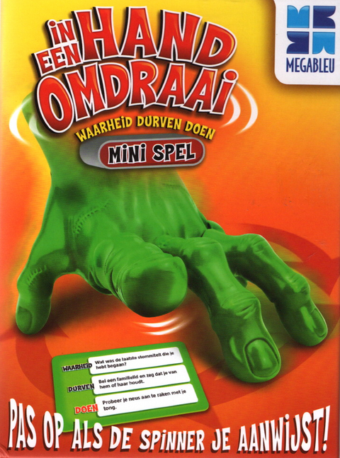 Megableu-In Een Handomdraai Mini Spel - Met Bewegende Hand Kaartspel (Nieuw)
