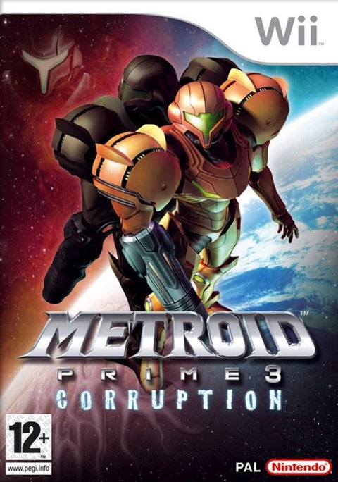 Nintendo Wii Metroid Prime 3 Corruption, doos voorkant, tweedehands