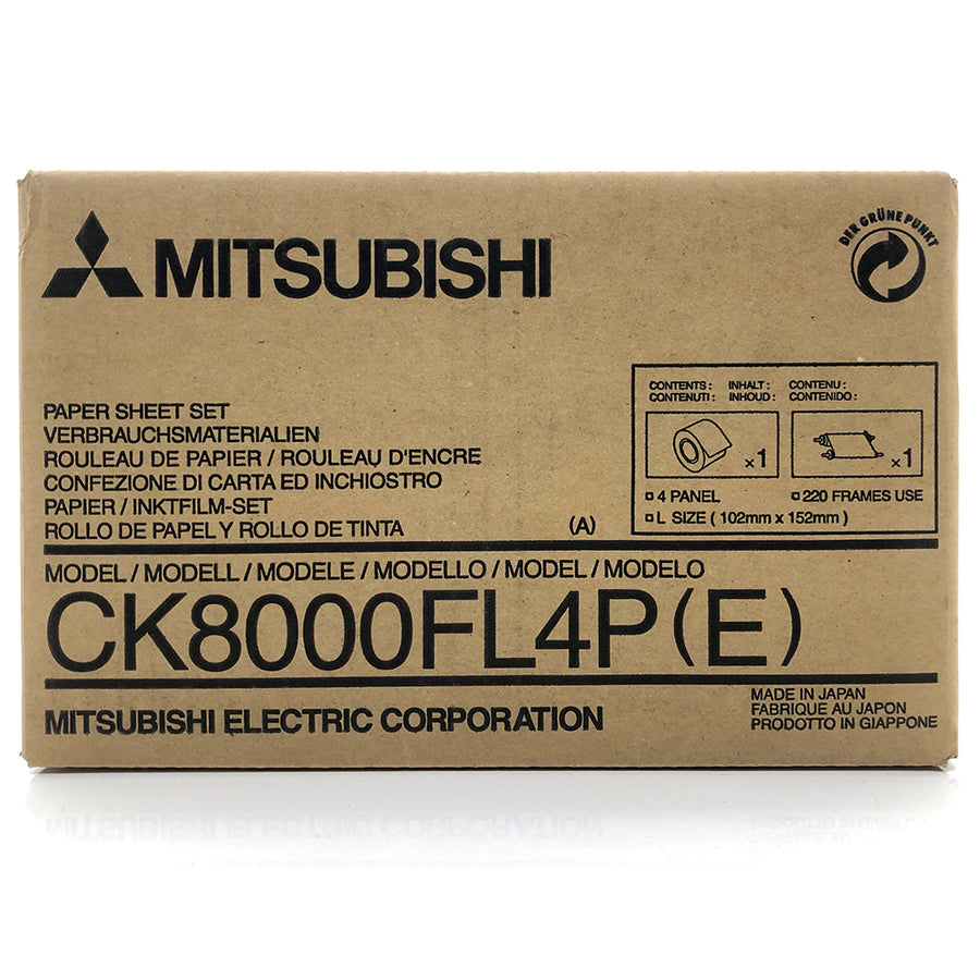 Mitsubishi-CK8000FL4P Printset – Fotopapier en Kleurfolie voor CP-8000 Printers (220 Afdrukken, L-formaat) (Nieuw)