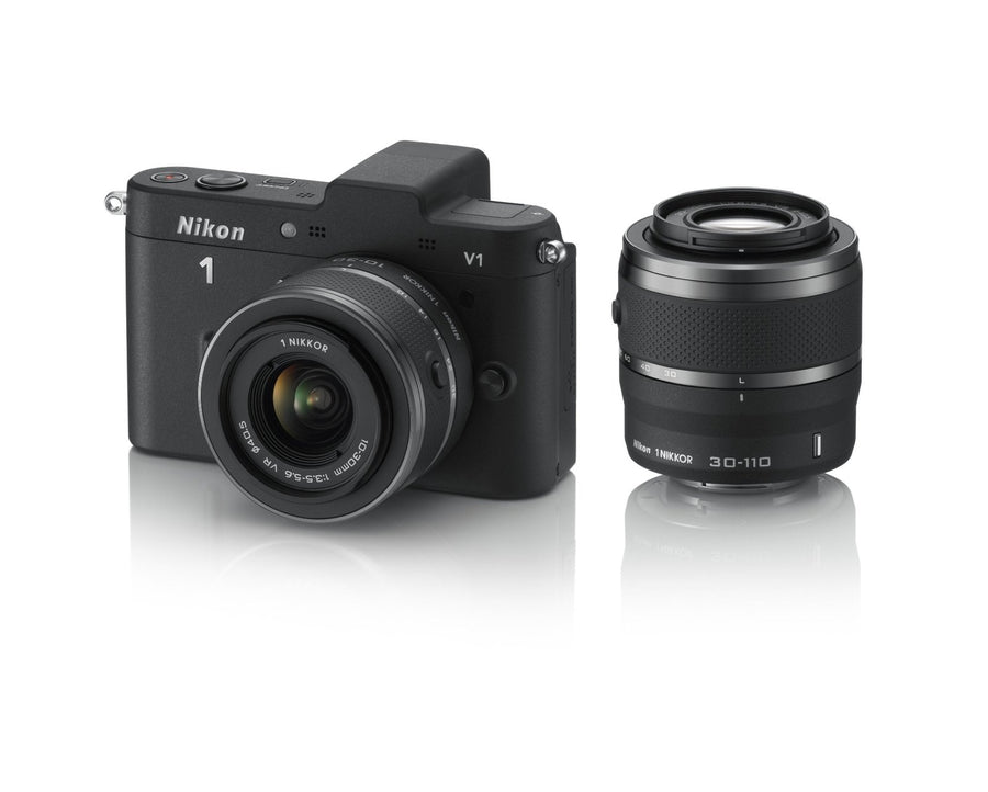 Nikon-1 V1 Systeemcamera Kit - Zwart + 10-30mm + 30-110mm Lens (In doos) Tweedehands