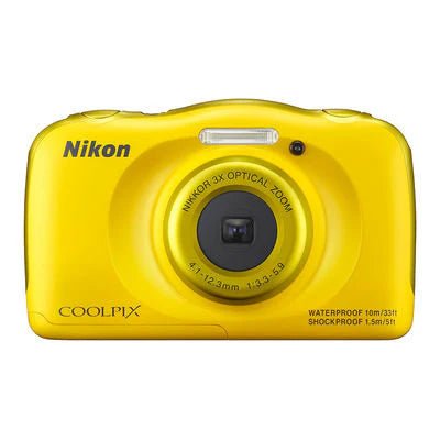 Nikon-Coolpix S33 Waterdichte Digitale Compact Camera - Geel (Met afgebroken batterijklepje!) Tweedehands
