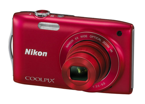 Nikon-Coolpix S3300 Digitale Compact Camera - Rood Tweedehands