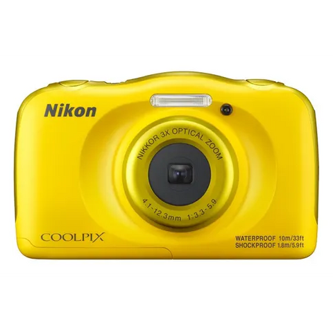 Nikon-Coolpix W100 Waterdichte Digitale Compact Camera - Geel (Nieuw)