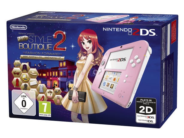 Nintendo-2DS Console - Roze/Wit + New Style Boutique 2 (In doos) Tweedehands