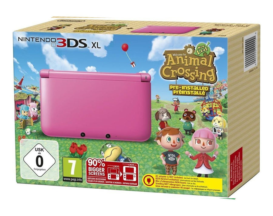 Nintendo-3DS XL Console - Roze + Animal Crossing: New Leaf (In doos) Tweedehands