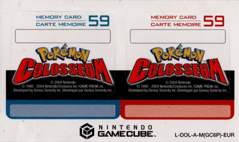 Nintendo-Gamecube Pokemon Colosseum Memory Card Sticker Vel (Ongebruikt) Tweedehands