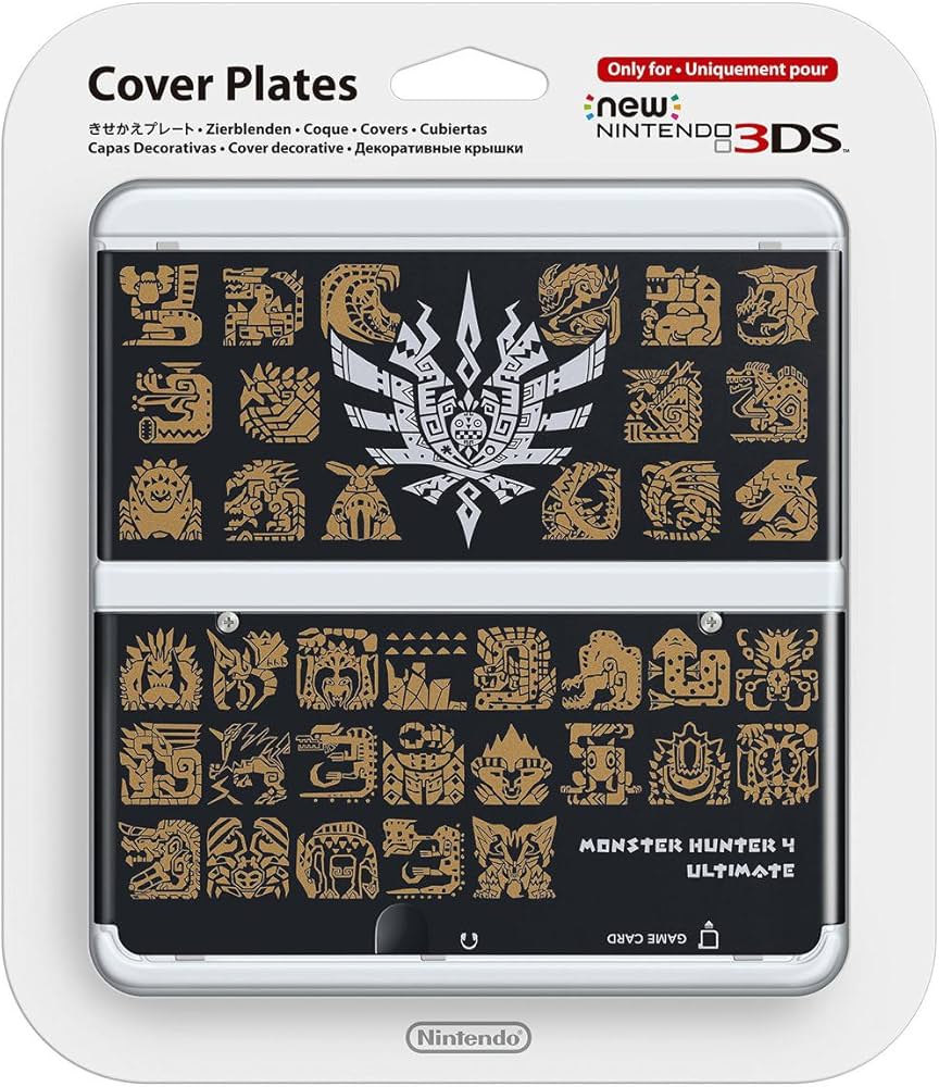 Nintendo-New 3DS Cover Plates - Monster Huner 4: Ultimate/Zwart (Nieuw)