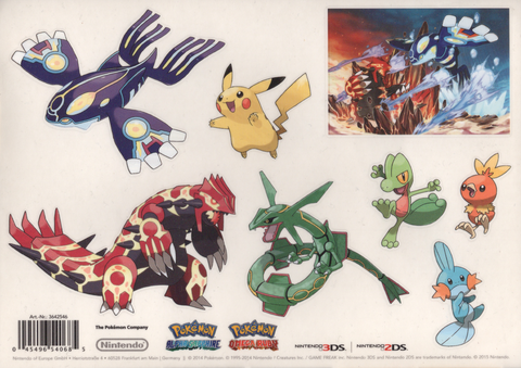 Nintendo-Pokemon Stickervel van Alpha Sapphire / Omega Ruby - 2015 (Nieuw)