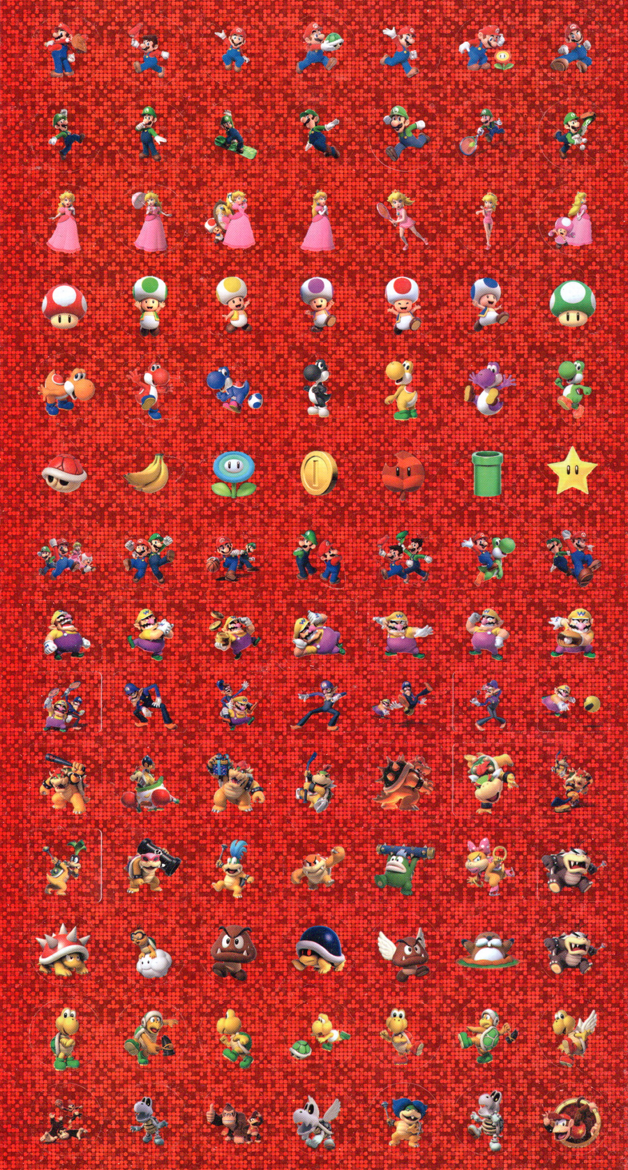 Nintendo-Super Mario Holo Stickervel - Rood (Nieuw)