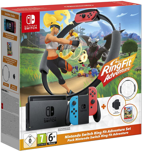 Nintendo-Switch Console Set V2 - Blauw/Rood Incl Ring Fit Adventure (In doos) Tweedehands