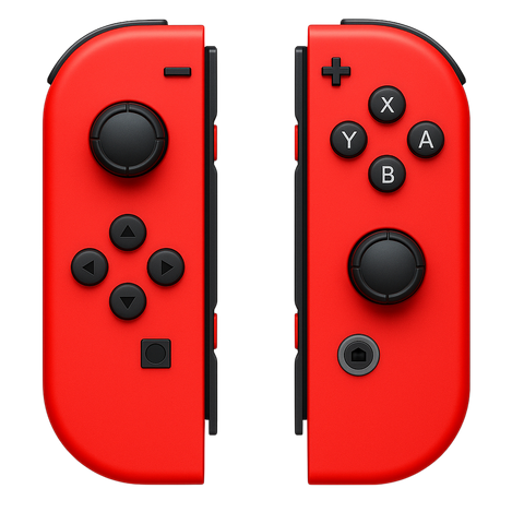 Nintendo Switch Joy-Con set Super Mario Limited Edition, rood, links en rechts naast elkaar, voorkant, tweedehands