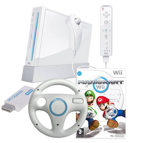 Nintendo-Wii Console - Wit + Mario Kart + HDMI bundel Tweedehands