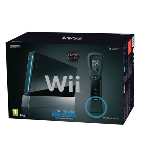 Nintendo-Wii Console - Zwart + Wii Sports Resort bundel (in doos) Tweedehands