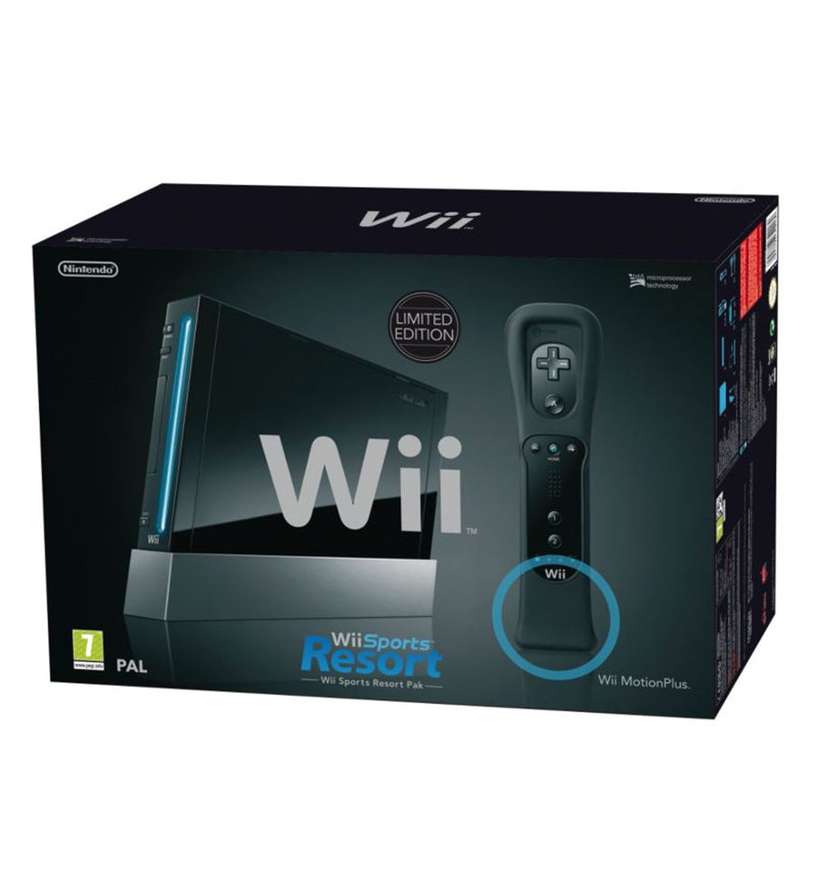 Nintendo-Wii Console - Zwart + Wii Sports Resort bundel (in doos) Tweedehands