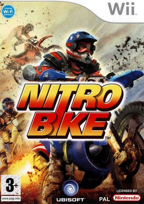 Nintendo Wii Nitrobike van Ubisoft, motorcrossspel, doos voorkant met crosser, tweedehands
