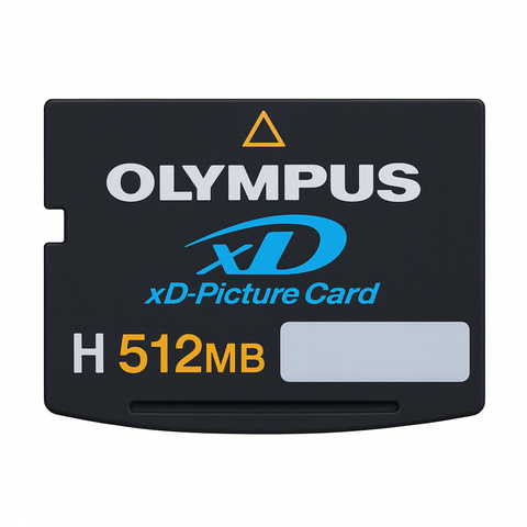 Olympus xD-Picture Card 512MB type H, zwart, voorkant, tweedehands