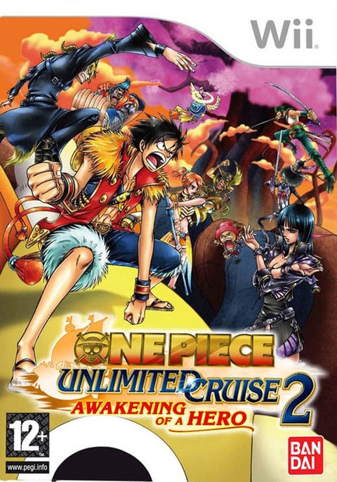 Nintendo Wii One Piece Unlimited Cruise 2 Awakening of a Hero, doos voorkant, tweedehands