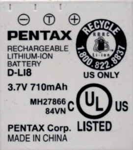 Pentax-D-LI8 Accu / Batterij Tweedehands
