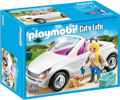 Playmobil-Cabrio met Vrouw en Hond - 5585 (Nieuw)