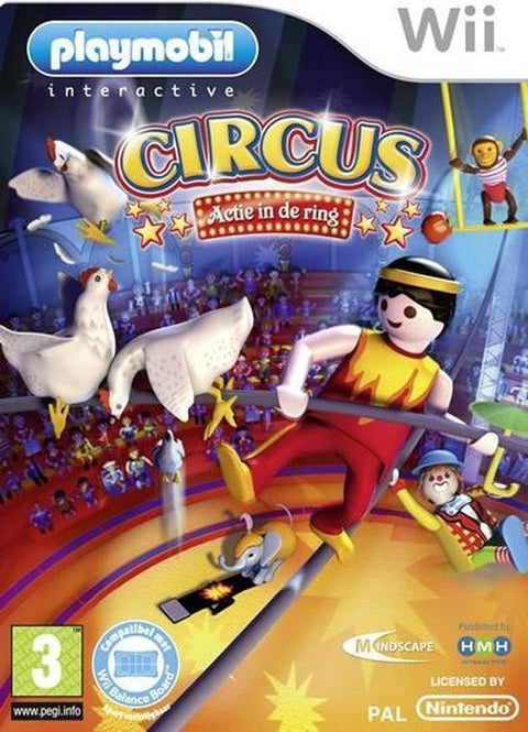 Nintendo Wii Playmobil Circus Actie in de ring, doos voorkant, PAL