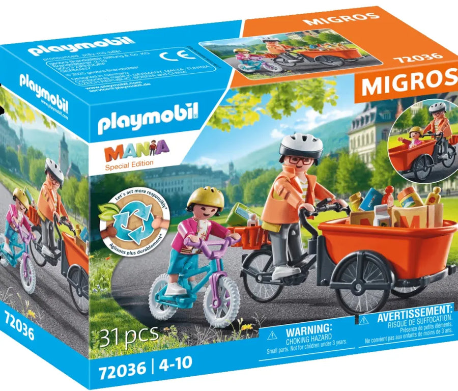 Playmobil-Migros Mania Bakfiets + Fiets - 72036 (Nieuw)