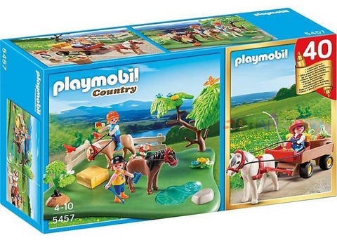 Playmobil-Ponyweide met Hooiwagen - 5457 (Nieuw)