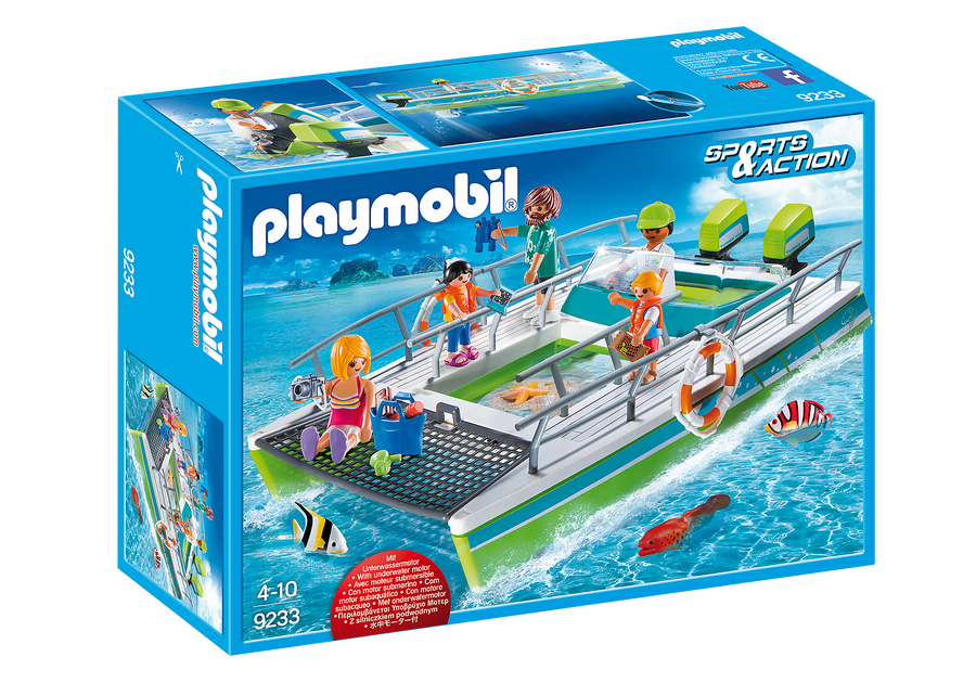Playmobil-Sports & Action: Glasboot Met Onderwatermotor - 9233 (Nieuw)