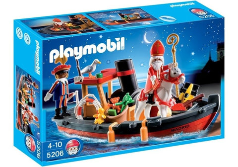 Playmobil 5206 Stoomboot van Sinterklaas en Piet, doos voorkant