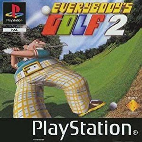 PlayStation 1 Everybody's Golf 2 van Sony, PAL-hoes met golfer in geruite broek, tweedehands