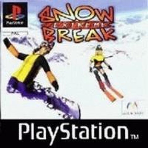 PlayStation 1 Extreme Snow Break van Microïds, PAL-hoes met snowboarder en skiër, tweedehands