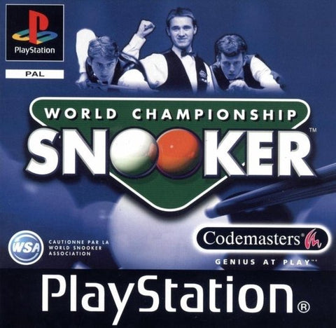 PlayStation 1 World Championship Snooker van Codemasters, PAL-hoes met drie snookerspelers, tweedehands