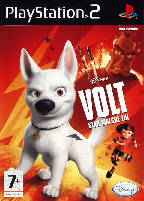 PlayStation 2 Disney Bolt, Franse doos Volt Star malgré lui voorkant met de witte hond Bolt, tweedehands