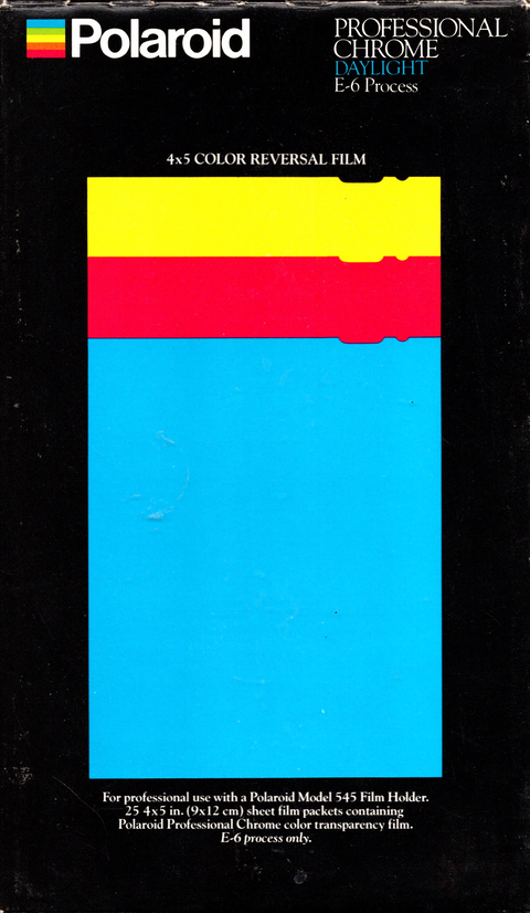 Polaroid-Professional Chrome Daylight E‑6 Process 4×5 Film (Nieuw, verzegeld, exp April 1987)-tweedehands