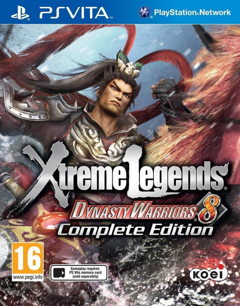 PlayStation Vita Dynasty Warriors 8 Xtreme Legends Complete Edition van Koei, doos voorkant met Lu Bu, tweedehands