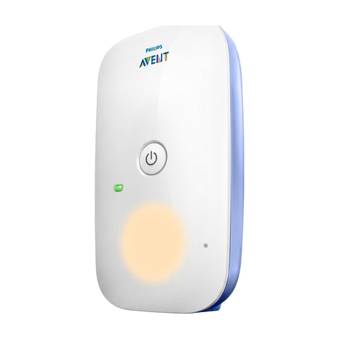 Philips Avent SCD501 babyfoon met DECT, alleen baby-unit, wit met blauwe zijkant, voorkant met nachtlampje, tweedehands