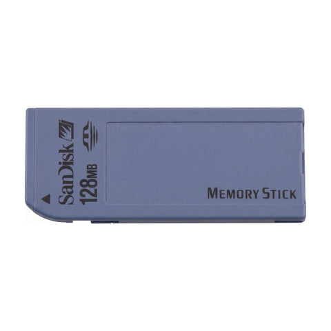 SanDisk Memory Stick 128MB SDMS-128, blauwgrijze geheugenkaart, voorkant, tweedehands