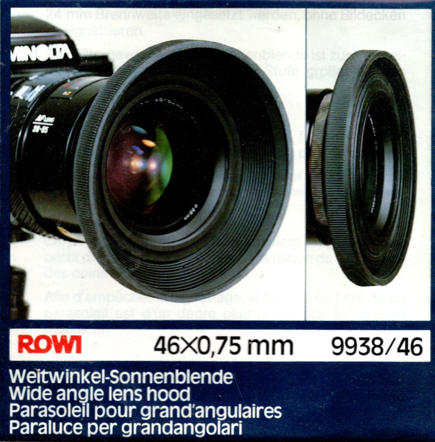 Rowi-9938/46 Groothoek Zonnekap 46×0,75 mm (Nieuw)