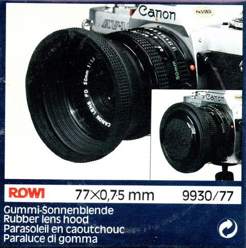 Rowi-Rubber Lens Hood 77 × 0,75 mm (9930/77) (Nieuw)