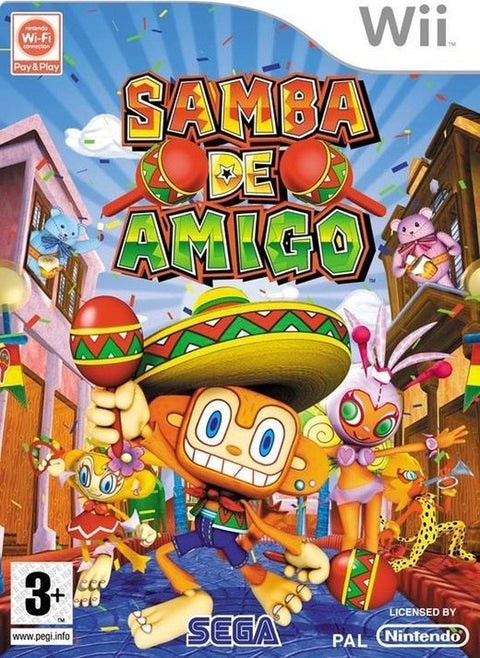 Nintendo Wii Samba de Amigo van Sega, doos voorkant, PAL