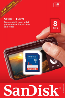 SanDisk-8GB SDHC Memory Card Class 4 (Nieuw)