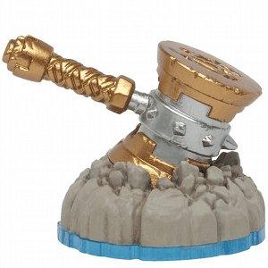 Skylanders Battle Hammer magisch item, goud-zilveren hamer in een rotsvoet