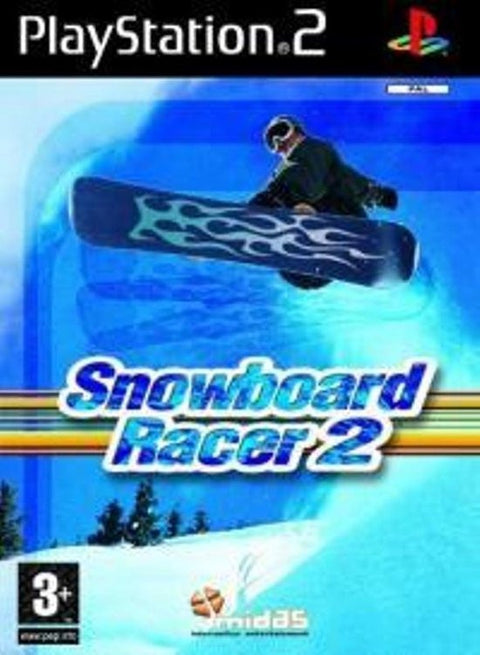 PlayStation 2 Snowboard Racer 2 van Midas, blauwe doos voorkant met een springende snowboarder, tweedehands