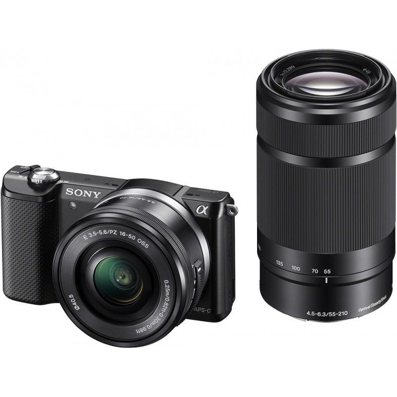 Alpha a5000 Systeemcamera met 16-50mm en 55-210mm lenzen - Zwart