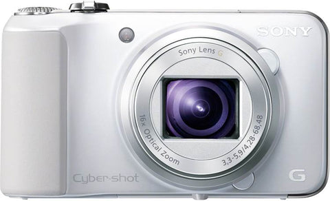 Sony Cyber-shot DSC-HX10V digitale compactcamera, wit, voorkant met 16x G-zoomlens, tweedehands