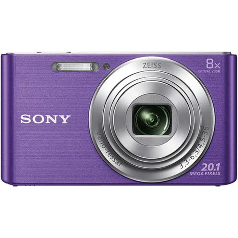Sony Cyber-shot DSC-W830 digitale compactcamera, paars, voorkant met 8x Zeiss-zoomlens