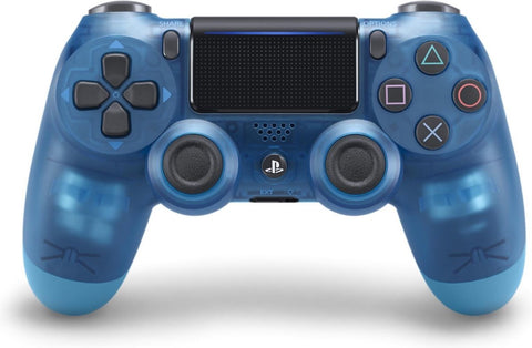 Sony PlayStation 4 DualShock 4 controller, doorschijnend blauw Blue Crystal, vooraanzicht, tweedehands