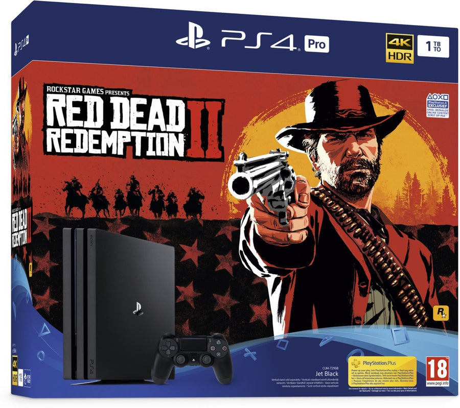 Sony-Playstation 4 Pro Console - 1 TB - Zwart + Red Dead Redemption II (In doos) Tweedehands