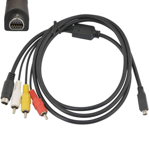 Sony VMC-15FS 10-pins AV-kabel met S-Video voor Handycam, zwart, 10-pinsstekker, S-Video-stekker en drie tulpstekkers