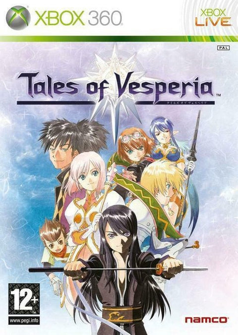 Xbox 360 Tales of Vesperia, rollenspel van Namco, doos voorkant, tweedehands